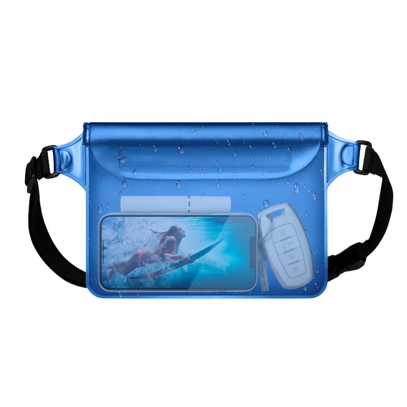 F-color Waterproof Fanny Pack - Waterproof Phone Pouch with Waist Strap - Cruise Essentials 2025 Must Haves Waterproof Pouch Dry Bag Keep Phone Valuables Safe for Beach Kayaking Boating Fishing - Image 1